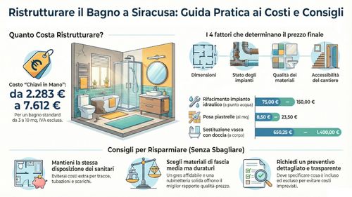 Infografica costi ristrutturazione bagno a Siracusa